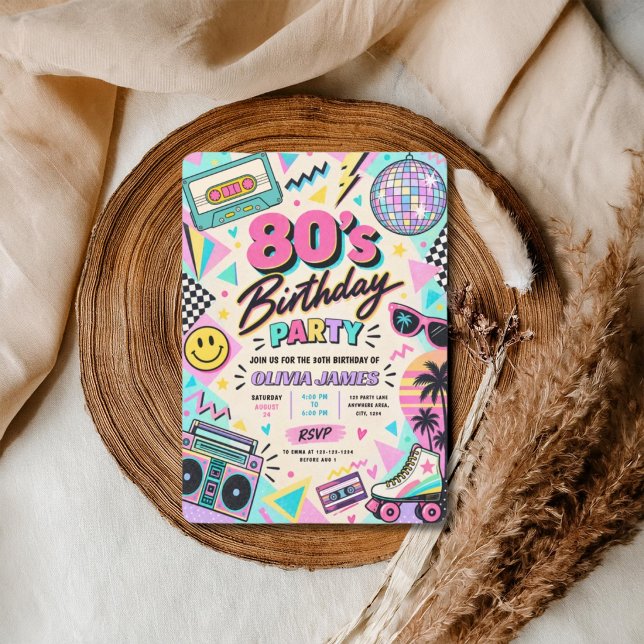Convite Aniversário Retro 80  (Criador carregado)