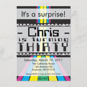 Convite Aniversário retro Invitiation do jogo de vídeo