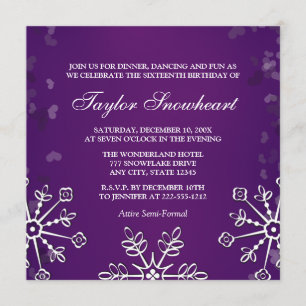 CONVITE ANIVERSÁRIO ROXO DO DOCE DEZESSEIS DO FLOCO DE