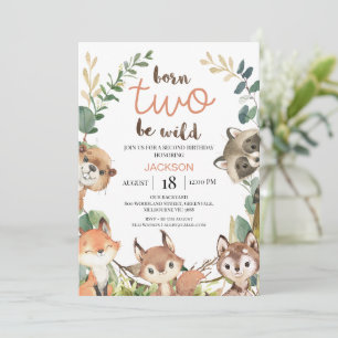 Convite Aniversário Rustic Brown Woodland Nascido Para Ser