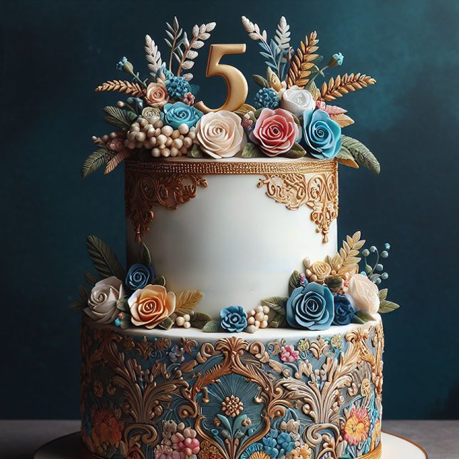 CONVITE ANIVERSÁRIO SOFISTICADO COLORIDO DE 5 (Criador carregado)