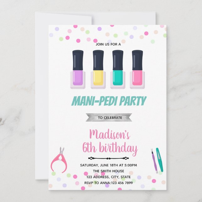 Convite Aniversário sono spa mani pedi (Frente)