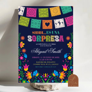 Convite Aniversário SORPRESA Mexicano Talavera Colorido Es