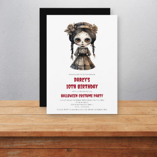 Convite aniversário spooktacular da boneca Sally Sally