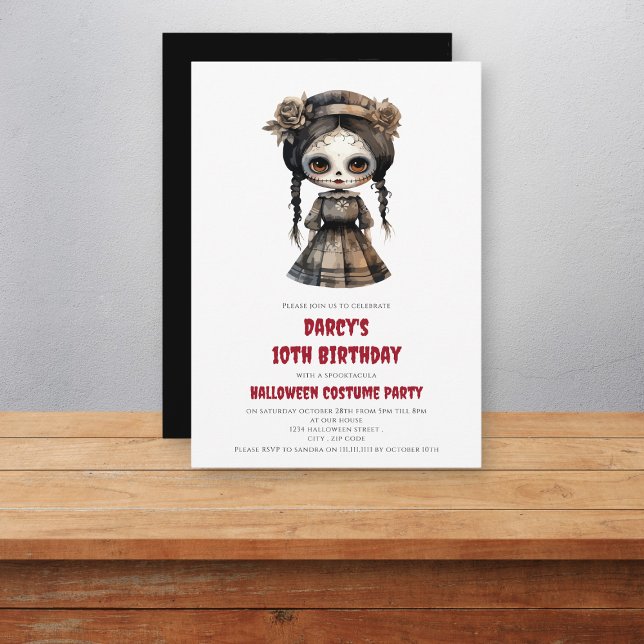 Convite aniversário spooktacular da boneca Sally Sally (Criador carregado)