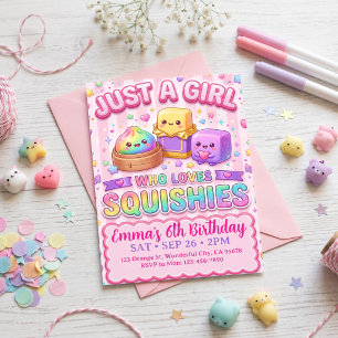 Convite Aniversário Squishy 