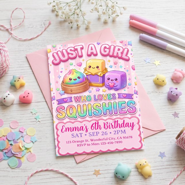 Convite Aniversário Squishy  (Criador carregado)