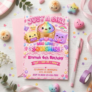 Convite Aniversário Squishy 