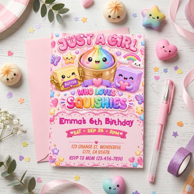 Convite Aniversário Squishy  (Criador carregado)