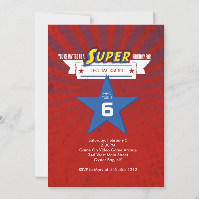 Convite Aniversário SUPER (Frente)