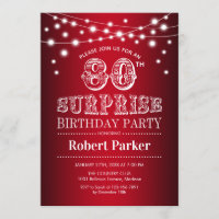 Aniversário surpresa do 80 - Branco preto vermelho