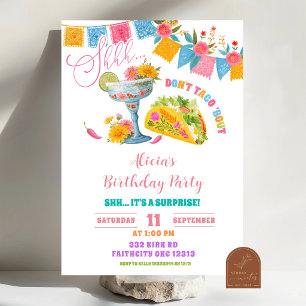 Convite Aniversário Surpresa Mexicano Fiesta Colorido