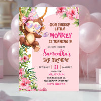 Aniversário Tema Macaco Travesso Rosa de Savannah