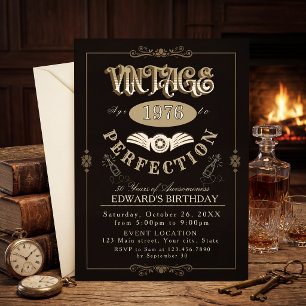 Convite Aniversário temático de uísque vintage para qualqu