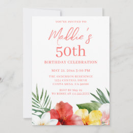 Convite Aniversário Tropical de 50 anos