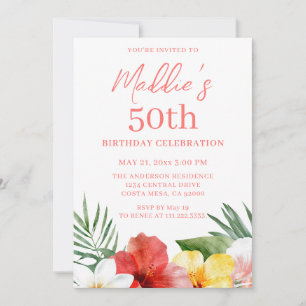 Convite Aniversário Tropical de 50 anos