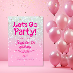 Convite Aniversário Vamos Fazer uma Festa Rosa na Moda