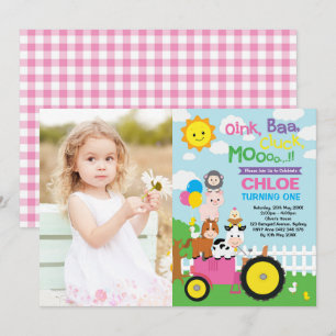 Convite Aniversário velho da menina de MacDonald dos