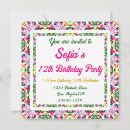 Convite Aniversário Verde Brilhante e Brilhante