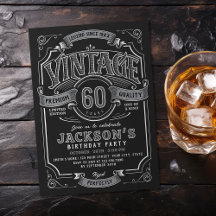 Aniversário Vintage Preto e Branco para Qualquer I