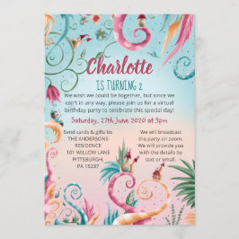 Convite Aniversário virtual, casas brancas florais