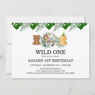 Convite Aniversário Wild One Jungle Safari