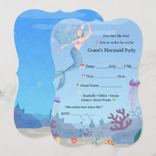 Convite Aniversários de criançasConvite de Festa de Sereia