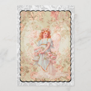 Convite Anjo com flores