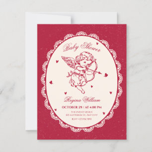 Convite Anjo cupido vintage