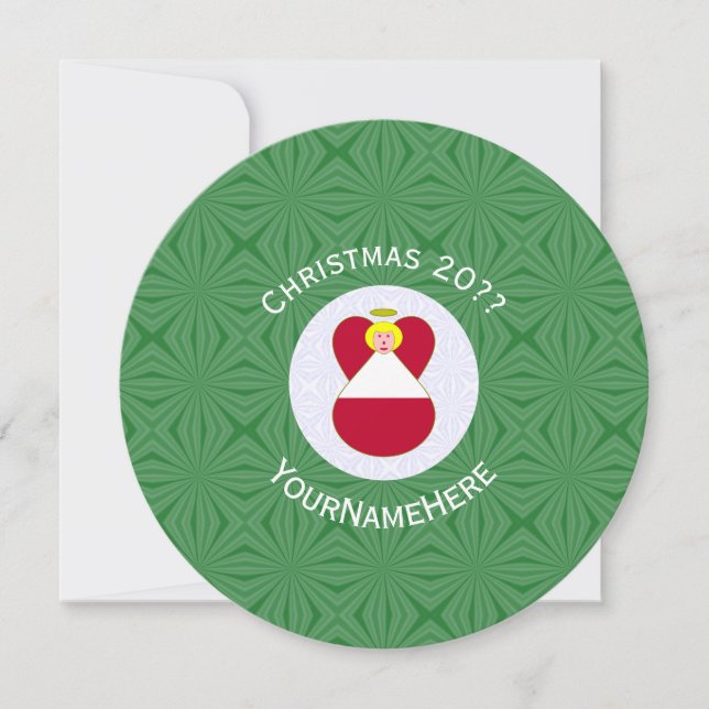 Convite Anjo da Bandeira Austríaca Natal Personalizado (Frente)