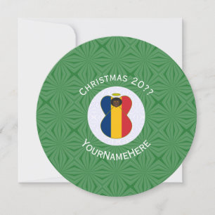 Convite Anjo da Bandeira do Chade Natal Personalizado