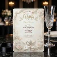 Anjo de Casamento com Relevo Dourado e Efeito de M