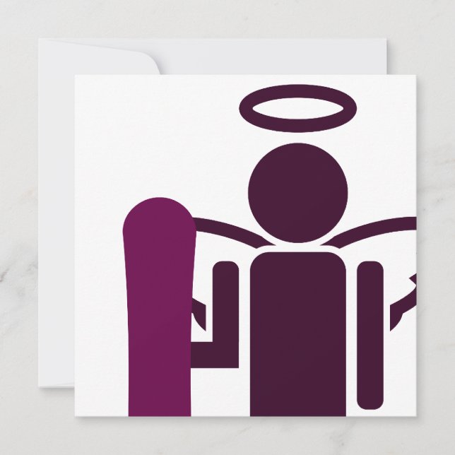 Convite anjo do snowboard (Frente)