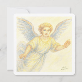 Convite Anjo em voo com um sorriso