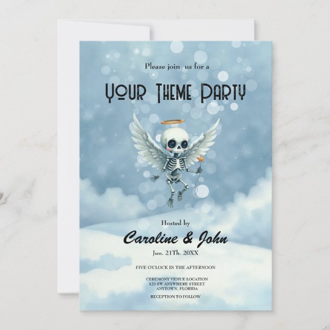 Convite Anjo Esqueleto – O Lado Doce da Vida Após a Morte. (Frente)