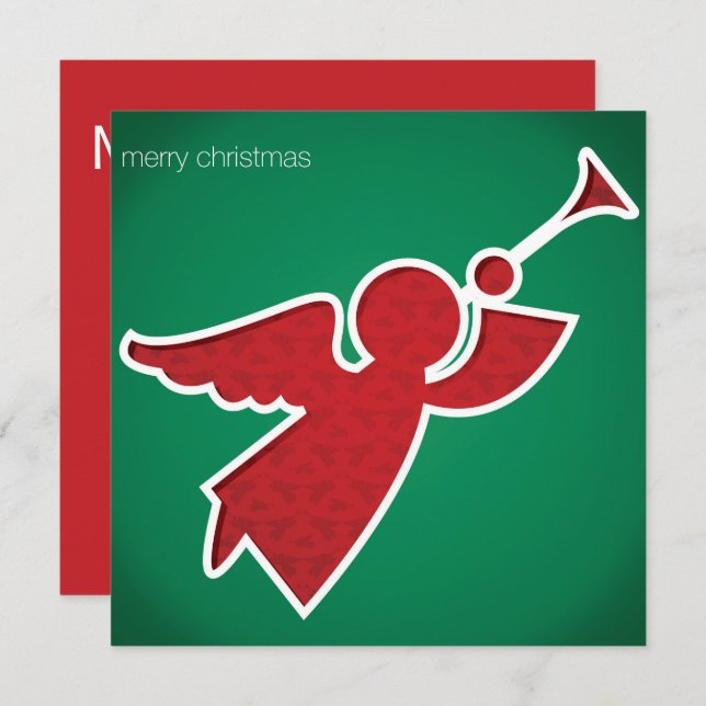 Convite Anjo moderno cortado (Frente/Verso)