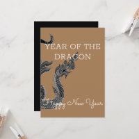 Anjo preto branco do dragão tailandês, ano do drag