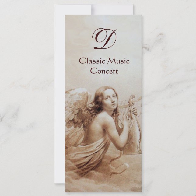 Convite ANJO TOCANDO LIRA SOBRE AS NUVENS, Monograma (Frente)