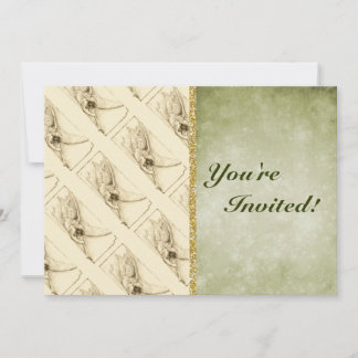 Convite Anjo Vintage Com Monotone De Trompete
