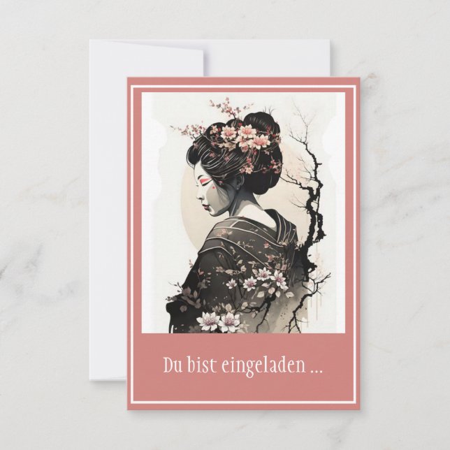 Convite Anmutige japanische Geisha -  (Frente)