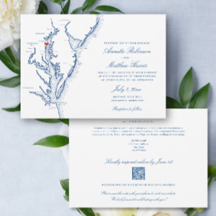 Convite Annapolis Maryland Código QR all-in-one RSVP Weddi