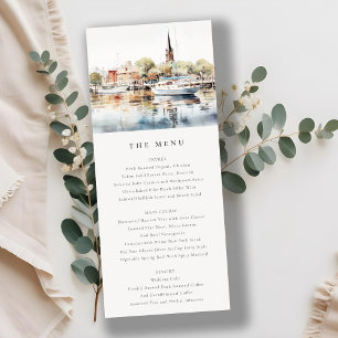 Convite Annapolis Maryland Watercolor Wedding Menu