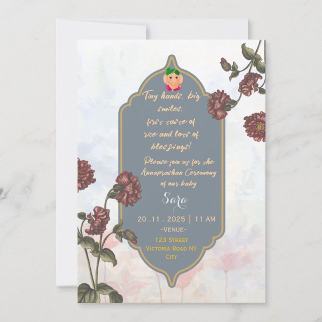 Convite Annaprashan Ceremony Invitations  (Frente)