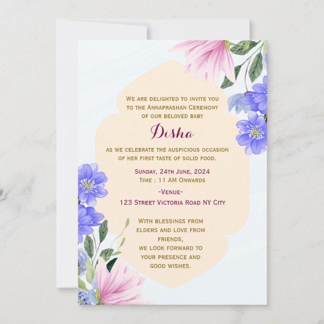 Convite Annaprashan Ceremony Invitations  (Frente)