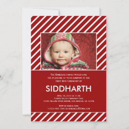 Convite Annaprashan (Primeiro Arroz) em Vermelho