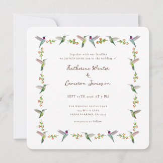 Convite Anna's Hummingbird Wedding Invitation