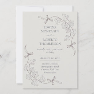 Convite Anne Elliot Romance Silencioso Casamento - Arcos d