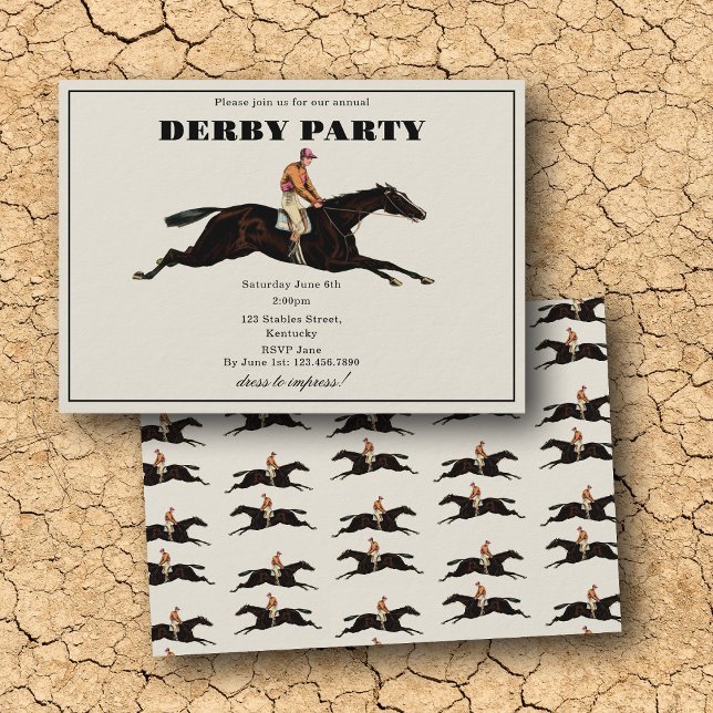 Convite Annual Derby Party Race Horse Equestrian Racing (Annual Derby Party Race Horse Equestrian Racing Invitation)
