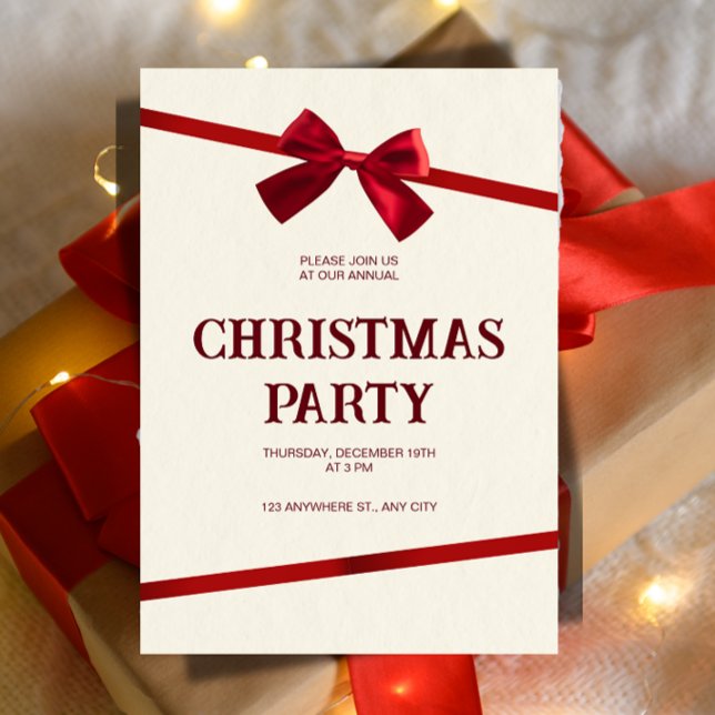 Convite Annual Office Christmas Party Invitation ("Celebrate a yearly tradition. This formal invitation is perfect for your organization's annual Chri)
