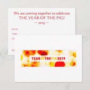 Convite Ano do Banner Bokeh Pig 2019